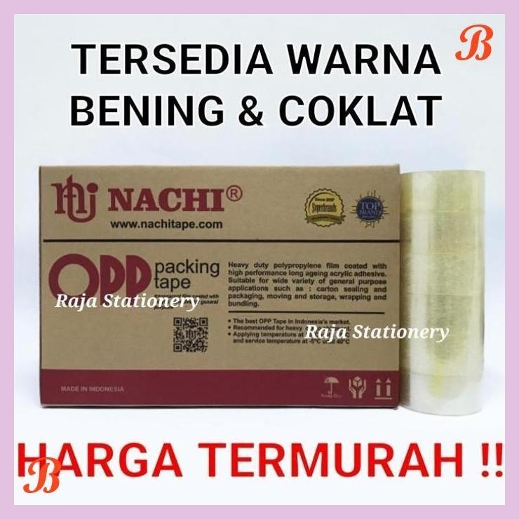 

| KG | NACHI TAPE 48MM LAKBAN OPP NACHI 100 YARD BENING COKLAT PLAKBAN