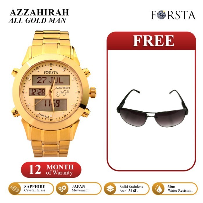 ✅Ori Forsta Azzahirah All Gold - Man Jam Tangan Muslim Limited
