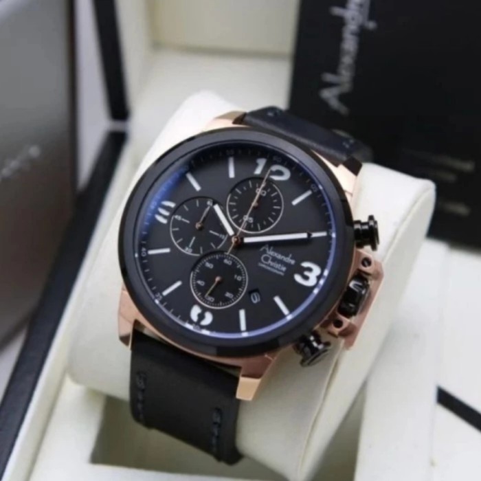 ✅Ready Jam Tangan Pria Original Alexandre Christie Ac6280Mc Leather Strap Berkualitas