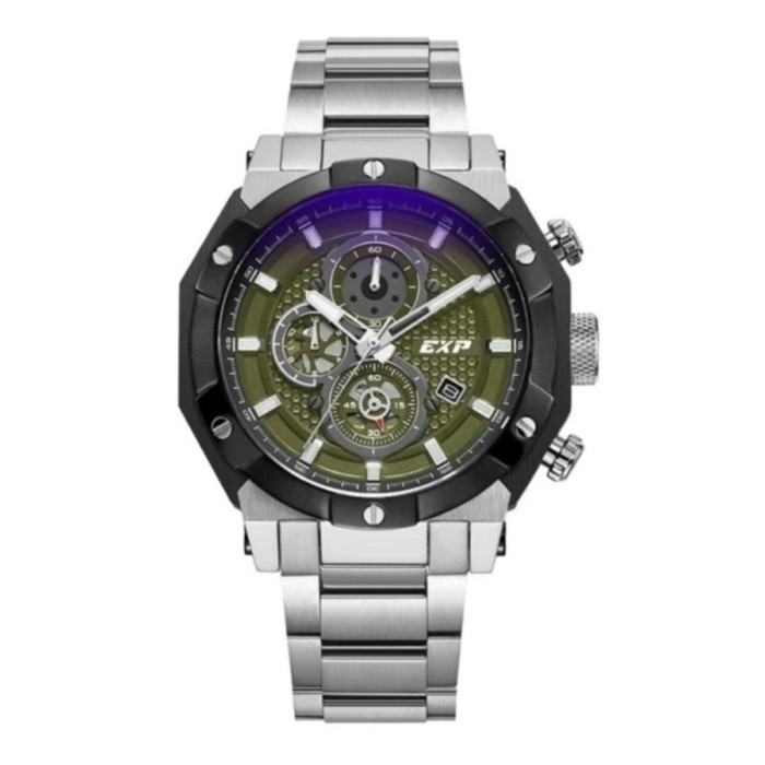 ✅Ori Jam Tangan Pria Expedition E 6385 E6385 Silver Green Rt Berkualitas