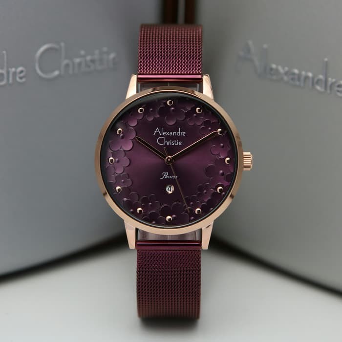 ✅Termurah Jam Tangan Wanita Alexandre Christie Ac2794 / Ac 2794 Rosegold Purple Berkualitas