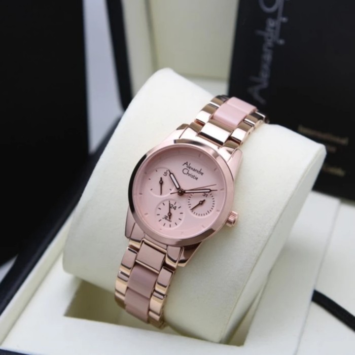 ✨Baru Alexandre Christie Ac 2A27 Rosegold Soft Peach Ac2A27 Wanita Original Berkualitas