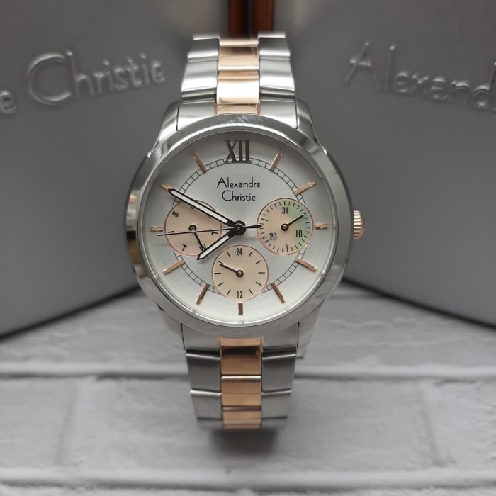 ✨Baru Alexandre Christie Wanita Ac 2815 Bf Original  Silver Combi Rosegold Terbatas