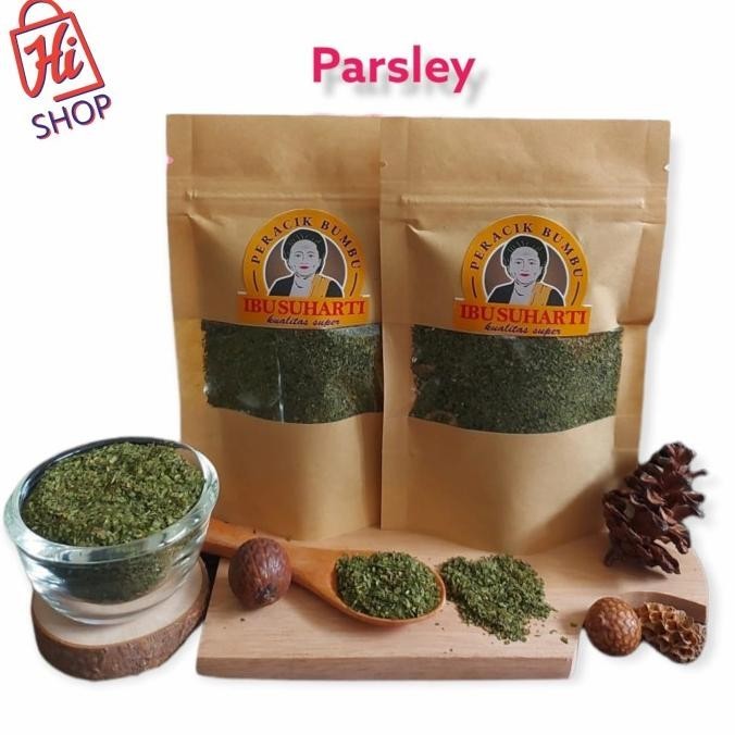 

Termurah Ibu Suharti - Rempah Daun Peterseli Kering Murni Bumbu Dapur Parsley