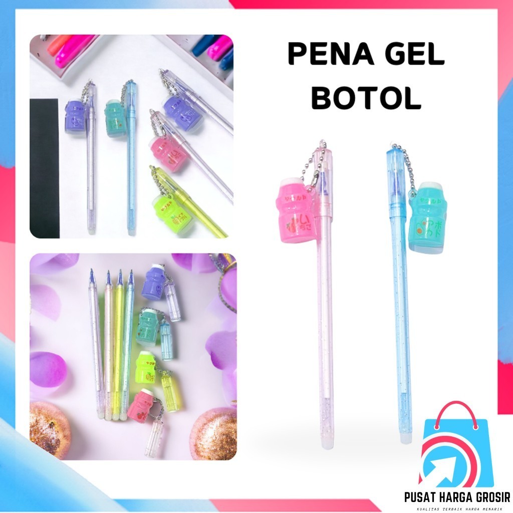 

PHG - Bolpoin Tinta Gel Cair Erasable Pena Gantungan Botol Minuman Pulpen Lucu Gantungan Botol Blue Ink Gel Bisa di Hapus Pen Pulpen Gantungan Lucu