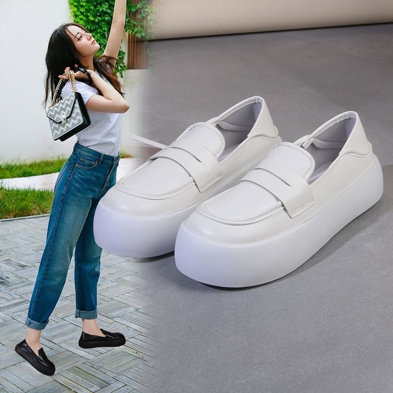 

Women's Shoes Ugly and Cute Two-Way Wear Slip-on Lofter Gommino Low-Top White Shoes