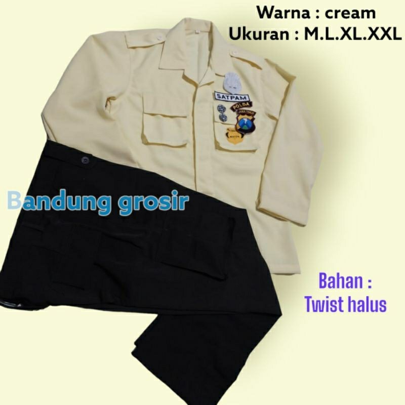 [OUR BEST] SPECIAL PRICE SERAGAM PDL SATPAM SECURITY COKLAT DAN CREAM SATPAM BARU bahan twist halus