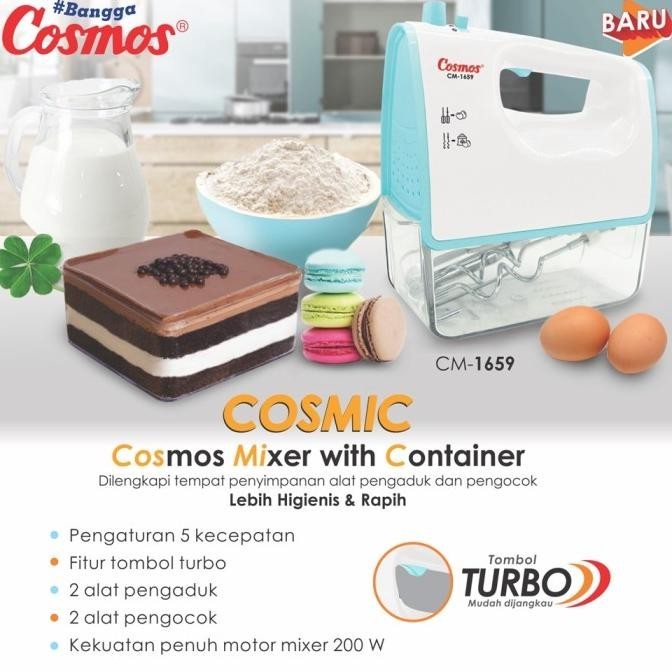 Cosmos Hand Mixer Cosmos Cm-1579 Mixer Kue Plus Container