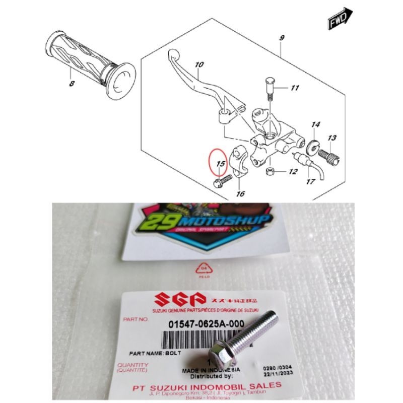 Baut Klem Holder Kopling Satria Fu 150 Karbu Fu Fi Injeksi Original SGP