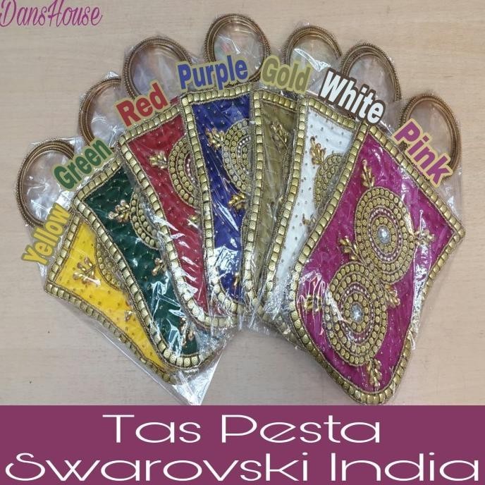 Tas Pesta Swarovski India Hand Bag Wanita Dompet Grosir Murah