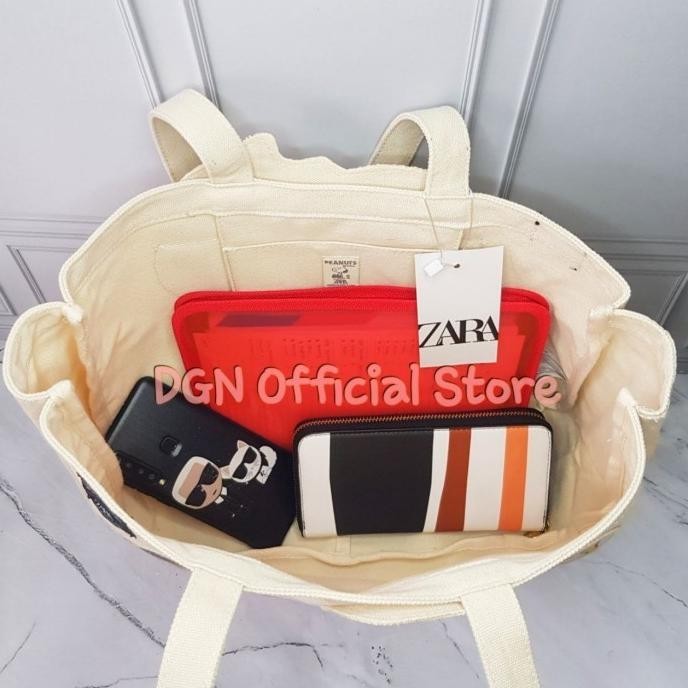 Tote Bag Zara Snoopy / Tote Bag Kanvas Wanita