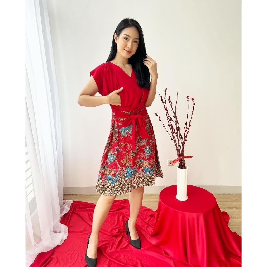 UIP MATERNEL - Baju Imlek hamil busui - Hana dress batik