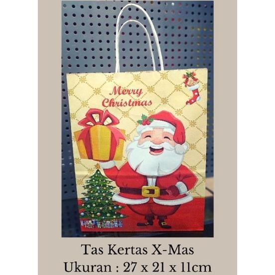 

Paper bag Merry Christmas / Tas Kertas X-Mas 27 x 21 x 11cm / Tas Natal / Tas Kertas / Tas Bingkisan