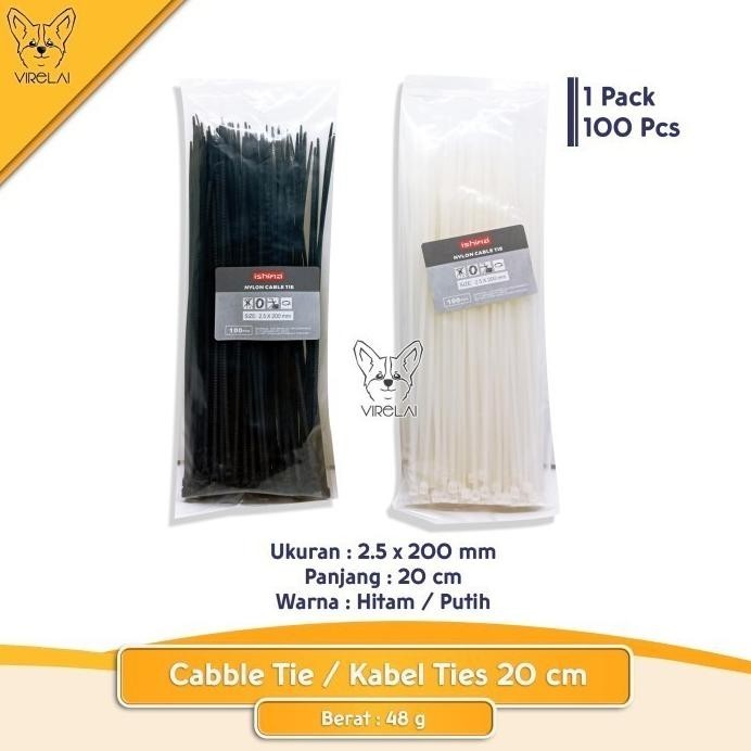 

New [100 Pcs] Kabel Ties Ekonomis Murah 2.5 X 10 / 15 / 20 / 25Cm [Ishima] Gratis Ongkir