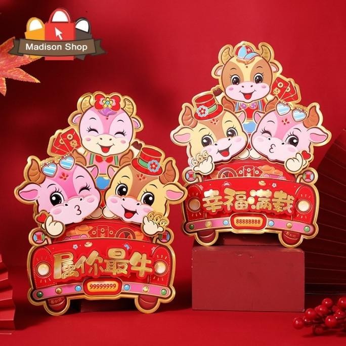 

Trend Tempelan Imlek Kerbau 2021 Mobil Kebo Emas Dekorasi Parcel Imlek Lucu Original