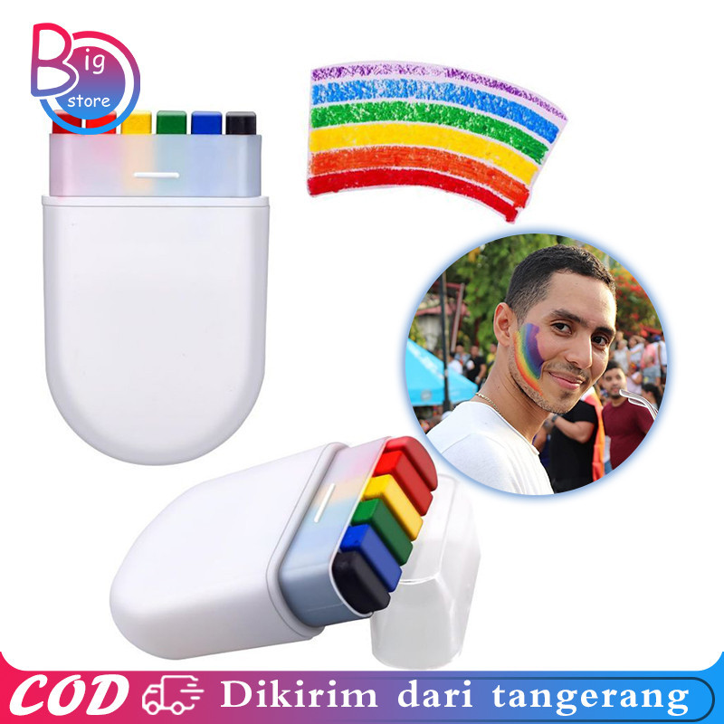 

6 Warna Face Painting Make Up 2pcs Rainbow Cat Wajah Painting Wajah Face Body Painting Palette Wajah Body Paint