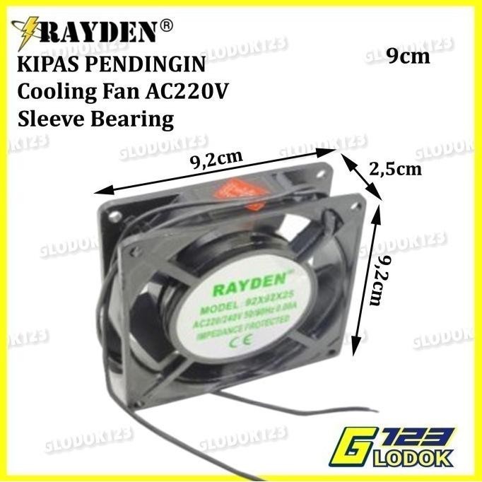 RAYDEN Mini Cooling Fan AC 220V Exhaust Kipas Pendingin 8 9 12 Cm