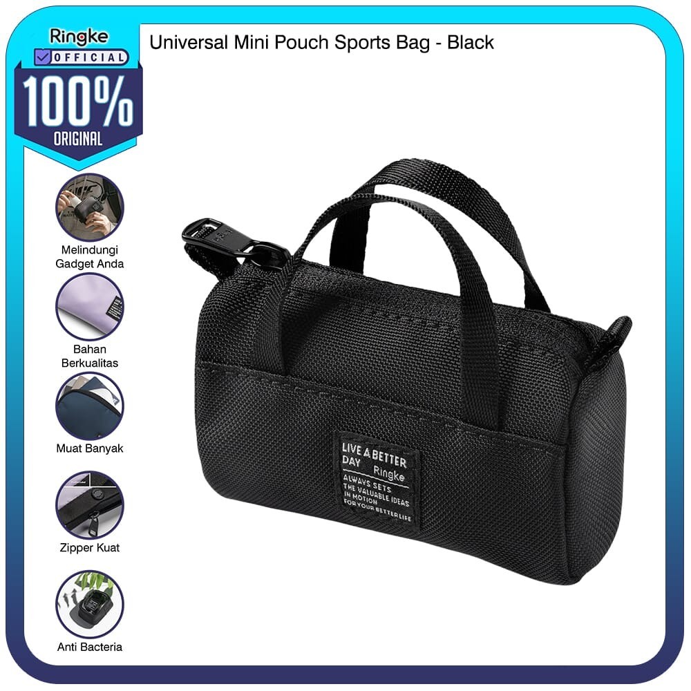 Ringke Mini Pouch Sports Bag Black Airpods Earphone Buds Case