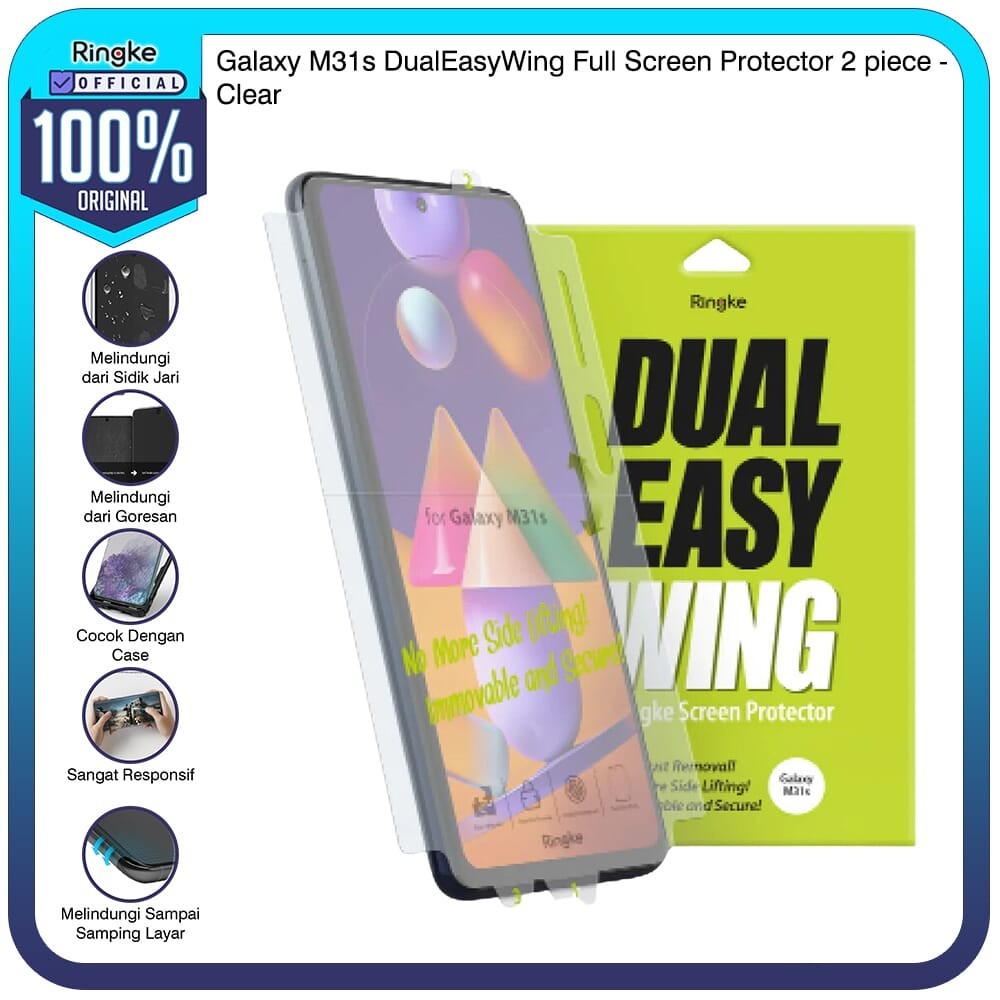 Ringke Galaxy M31s DualEasyWing Full Screen Protector Anti Gores