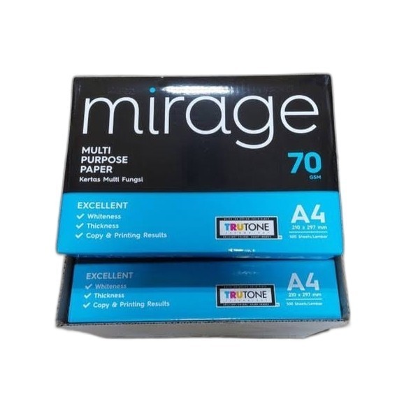 

[Baru] Kertas Hvs A4 70Gr Mirage / Dus Isi 5 Rim Berkualitas