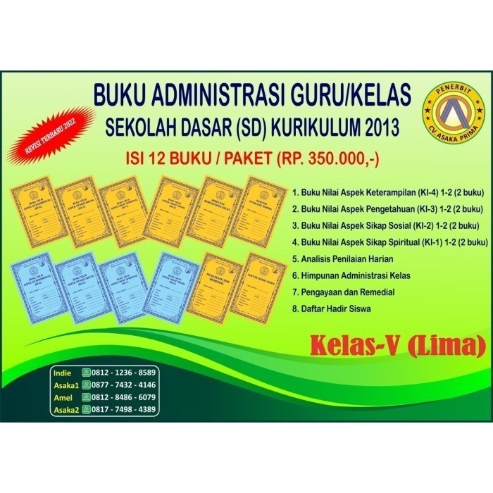 [COD] New Buku Administrasi Guru  Kelas Sekolah Dasar Sd K13 Kelas 5 Isi 12 Limited