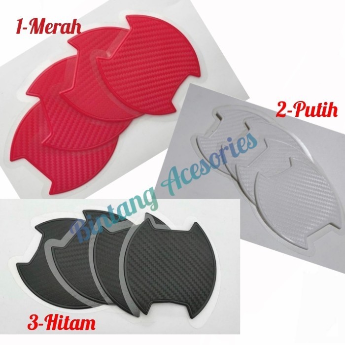 [New Ori] Pelindung Gagang Pintu Mobil Pajero Sport Carbon Original Terbatas