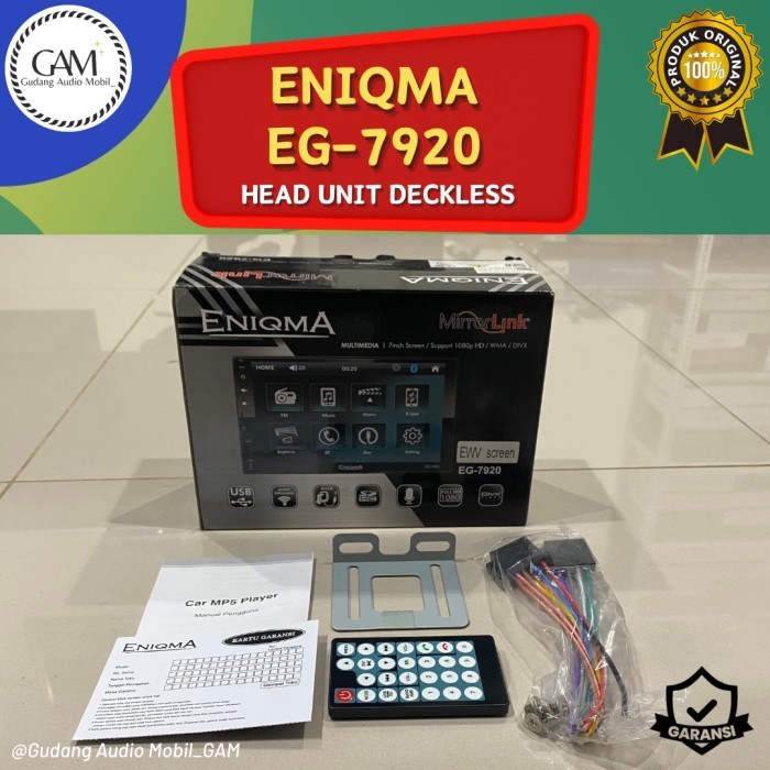[Original] Head Unit Deckless 7 Inch Eniqma Eg 7920 / Tv Deckless Berkualitas