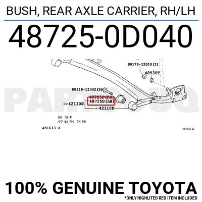 ✅Ori Bushing Bos Arm Roda Belakang Vios Gen 1 48725-0D040 Ori Terbaru