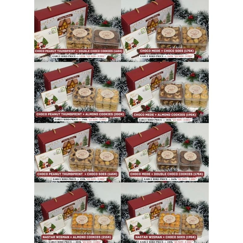 

TRE CLAUS by NAGIH KITCHEN (hampers natal christmas hampers premium hampers parcel natal parsel natal hadiah natal gift box natal christmas gift) kue kering natal lebaran imlek nastar wisman choco mede almond cookies kastangel choco peanut thumbprint