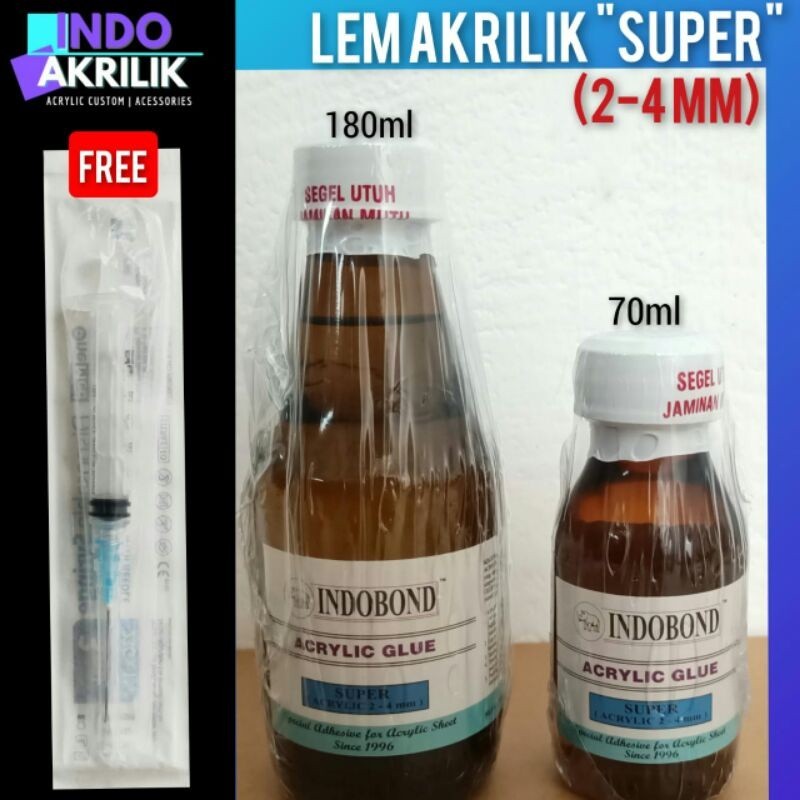

LEM AKRILIK TECHNO GLUE SUPER QUALITY (Akrilik 2-4mm) FREE SUNTIKAN 70ml 180ml