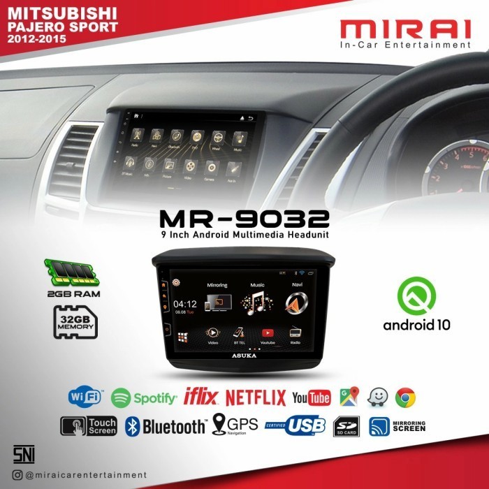 ✨Ori Head Unit Oem Pajero Sport - Tv Android Pajero - Mirai Mr9032 9Inch Diskon