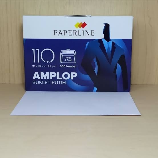 

Amplop Putih Paperline 110 Pps 114X162Mm Seal 80 Gsm Isi 100 Lembar