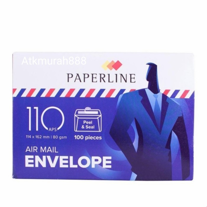 

Amplop Putih 110 Airmail Paperline Aps/Seal/Se Pengaman/100 Lembar