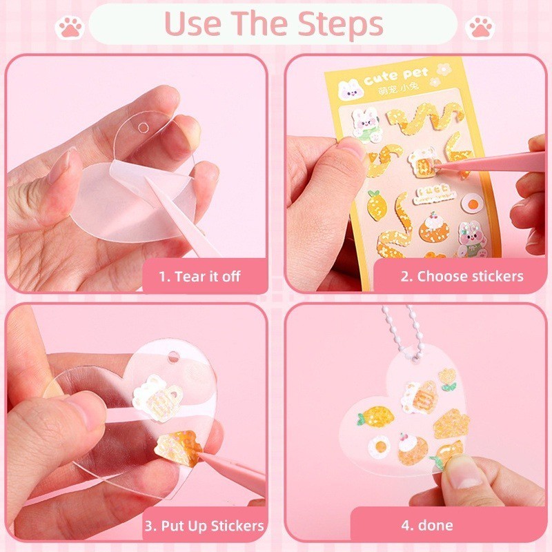 

COD670pcs Set Kartu Stiker Guka Mewah Dengan Kotak Siswa Indah Dekoratif DIY Bahan Stiker Set