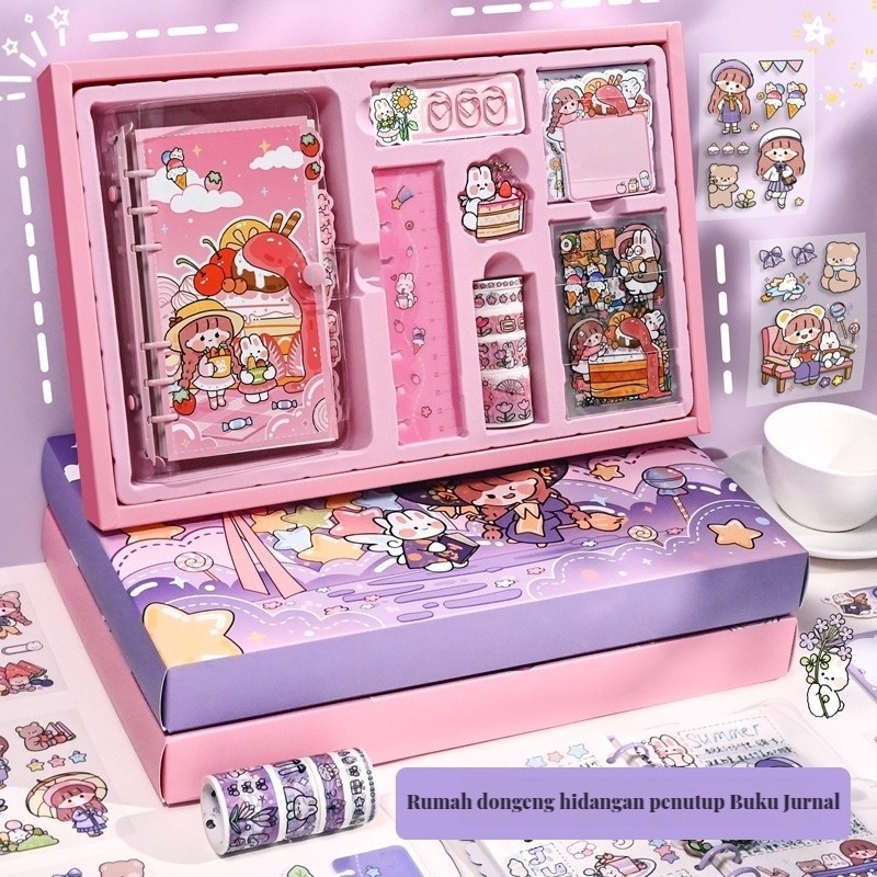 

Stier Gift Box Cute Diary Notebook/ Hadiah ulang tahun journal kit set/ Diary lucu set/ Buku tulis