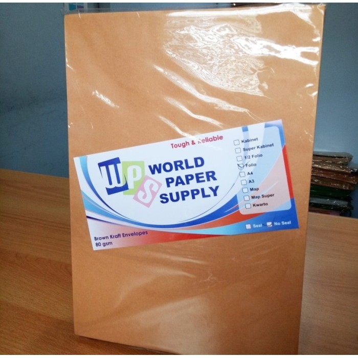 

Amplop Ukuran Folio Wps 23,5 X 34,5 Cm