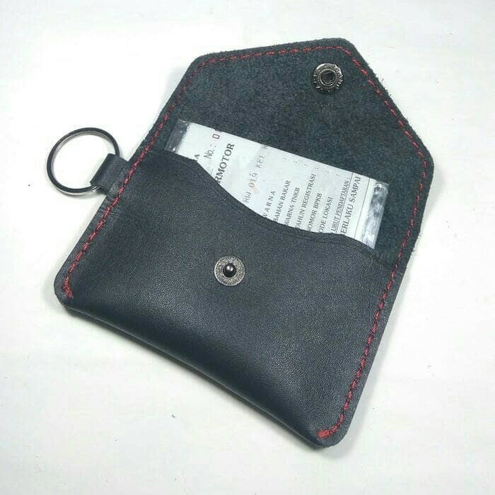 

Dompet Stnk Mobil/Motor Model Amplop Kulit Asli Benang Merah