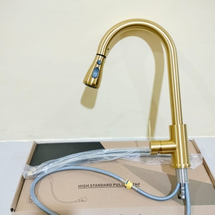 ✨COD Kran Panas DinginKran Cuci Piring Panas Dingin Gold Kran Air Gold Limited