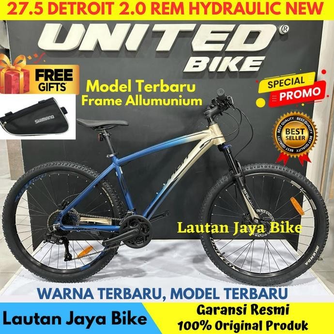 Sepeda 27.5 MTB UNITED DETROIT 2.0 Rem Hydraulic Fork bis lock 9 sp