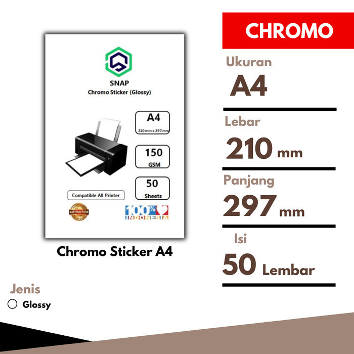 

Kertas Chromo Sticker Stiker A4 Label Pengiriman Glossy / Mengkilap