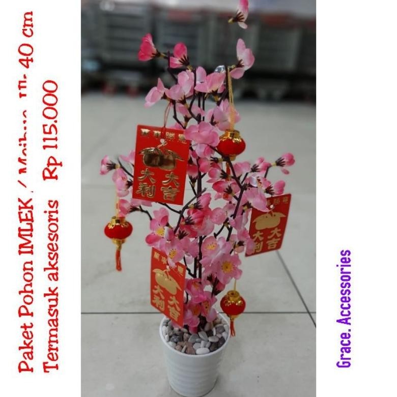 

TIO Pohon bunga imlek meihua angpao sakura TERLARIS