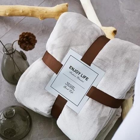 Selimut Bulu Tebal Polos warna 160*200 - Putih / white