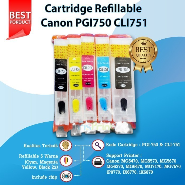 Ciss Canon Pgi750 Cli751 Canon Pixma Mg5470 / Mg6370 / Mx727 / Mx927 Best