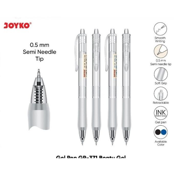 

(12Pcs) Pulpen Gel Cetek Joyko GP-371 / Pena Bontu Gel 0.5mm