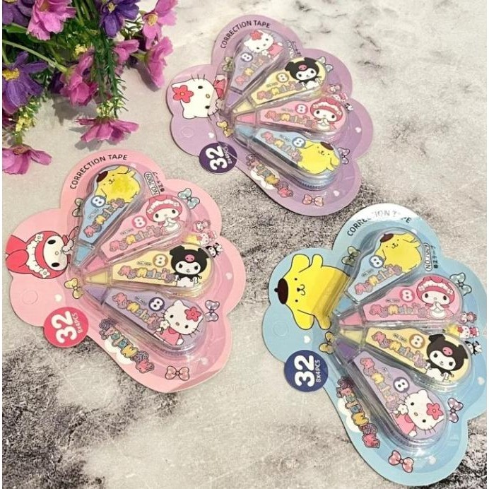 

(4Pcs) Tip Ex Kertas Fancy / Correction Tape Motif Lucu / Tipe Ex Pita