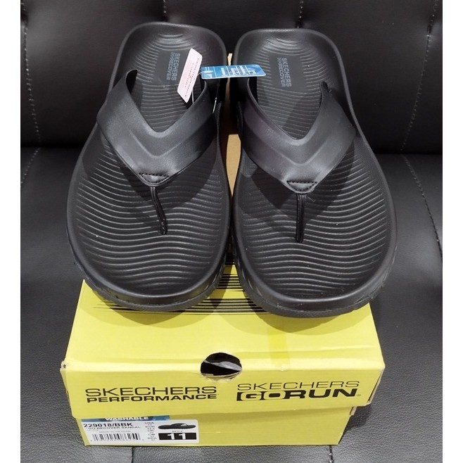 Sandal Jepit Pria Skechers Original Ultra Go Recover Black Size 11