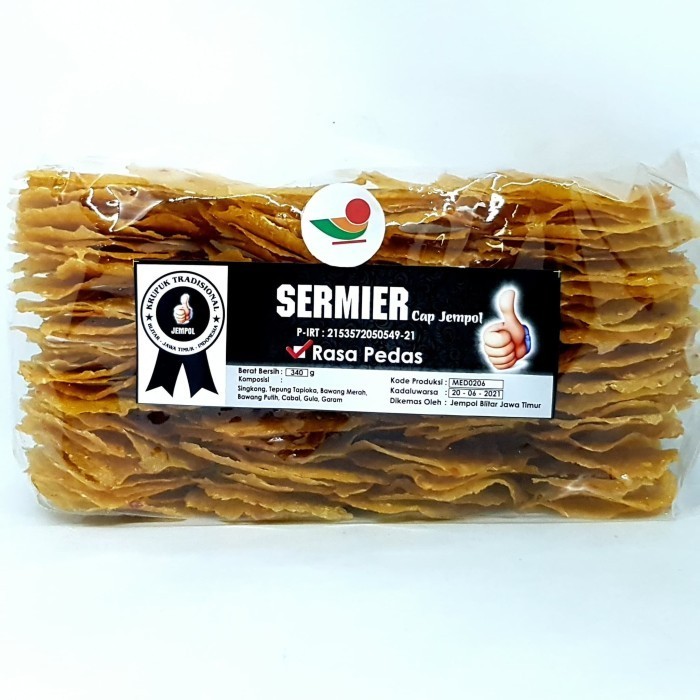 

populer] JEMPOL KRUPUK SERMIER PEDAS MENTAH 340gr KERUPUK SAMILER PEDES SPICY