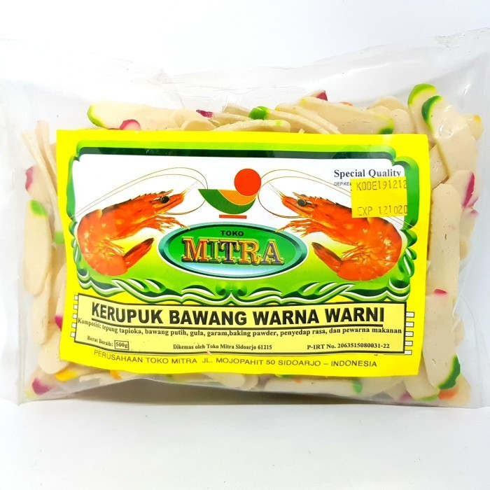 

:0:0:0] MITRA KERUPUK BAWANG WARNA WARNI 500gr LONJONG KRUPUK KHAS SIDOARJO