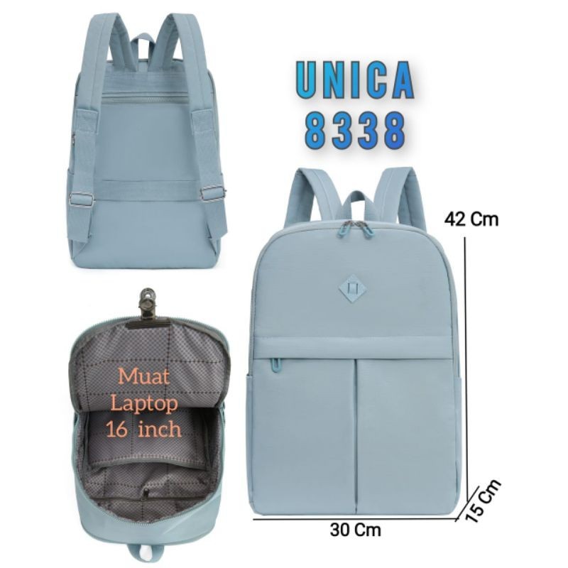 TAS LAPTOP KUAT ANTI AIR // UNICA 8338 - Ransel Wanita (Muat Laptop 16 inch) - Tas Wanita