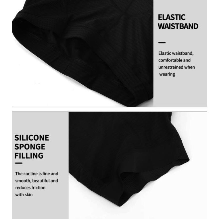 Xintown Celana Sepeda Padding Gel Ketat Pria Wanita Gel Hitam